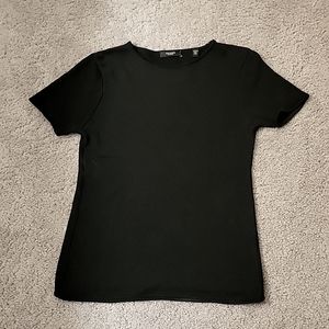 Black Tahari Silk Tee.